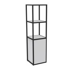 Bibliotheekkast Lumya L 40 x P 41,5 x H 162 cm basismodule metalen structuur zwart met 1 deur