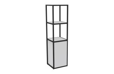 Bibliotheekkast Lumya L 40 x P 41,5 x H 162 cm basismodule metalen structuur zwart met 1 deur