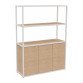 Bibliothèque Lumya L 120 x P 41,5 x H 162 cm module départ structure métal blanc 3 portes