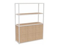 Library Lumya L 120 x D 41.5 x H 162 cm white metal structure starting module 3 doors