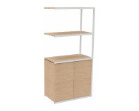 Bibliothèque Milea L 80 x P 41,5 x H 162 cm module suivant structure métal blanc 2 portes