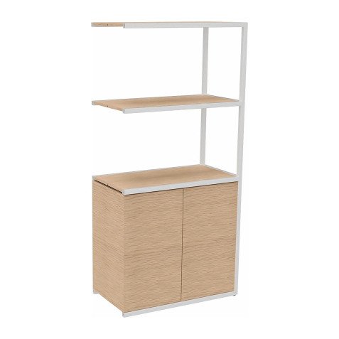 Bibliothèque Milea L 80 x P 41,5 x H 162 cm module suivant structure métal blanc 2 portes