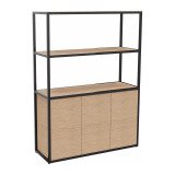 Bibliothèque Lumya L 120 x P 41,5 x H 162 cm porte battante - structure métal