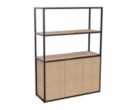 Library Lumya L 120 x D 41.5 x H 162 cm starting module black metal structure 3 doors