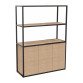 Bibliothèque Lumya L 120 x P 41,5 x H 162 cm module départ structure métal noir 3 portes