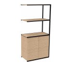 Bibliothèque Milea L 80 x P 41,5 x H 162 cm module suivant structure métal noir 2 portes