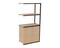 Library Lumya L 80 x D 41.5 x H 162 cm following module black metal structure 2 doors