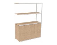 Library Lumya L 120 x D 41.5 x H 162 cm following module white metal structure 3 doors