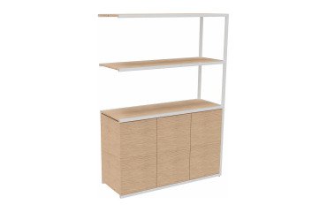Library Lumya L 120 x D 41.5 x H 162 cm following module white metal structure 3 doors