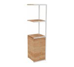 Bibliothèque Milea L 40 x P 41,5 x H 162 cm module suivant structure métal blanc 1 porte