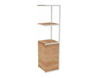 Bibliothèque Milea L 40 x P 41,5 x H 162 cm module suivant structure métal blanc 1 porte