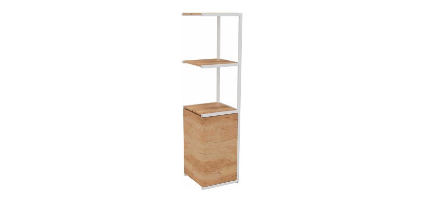 Bibliothèque Milea L 40 x P 41,5 x H 162 cm module suivant structure métal blanc 1 porte