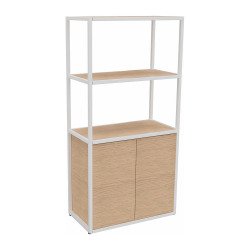 Bibliothèque Lumya L 80 x P 41,5 x H 162 cm porte battante - structure métal