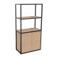 Library Lumya L 80 x D 41.5 x H 162 cm black metal structure starting module 2 doors