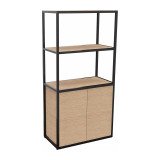 Bibliothèque Lumya L 80 x P 41,5 x H 162 cm porte battante - structure métal