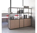 Bibliothèque Milea L 40 x P 41,5 x H 162 cm module suivant structure métal noir 1 porte