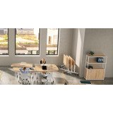 Bibliothèque Lumya L 120 x P 41,5 x H 162 cm porte battante - structure métal