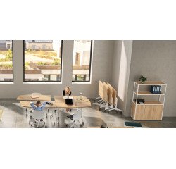 Library Lumya L 120 x D 41.5 x H 162 cm white metal structure starting module 3 doors