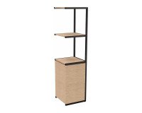 Library Lumya L 40 x D 41,5 x H 162 cm following module black metal structure 1 door