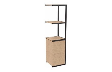 Bibliotheekkast Lumya L 40 x P 41,5 x H 162 cm aanbouwmodule metalen structuur zwart met 1 deur