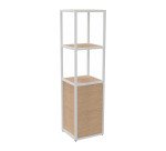 Bibliothèque Milea L 40 x P 41,5 x H 162 cm module départ structure métal blanc 1 porte