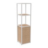 Bibliothèque Milea L 40 x P 41,5 x H 162 cm module départ structure métal blanc 1 porte