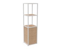 Bibliothèque Lumya L 40 x P 41,5 x H 162 cm module départ structure métal blanc 1 porte