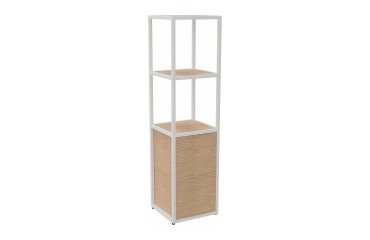 Library Lumya L 40 x D 41.5 x H 162 cm starting module white metal structure 1 door