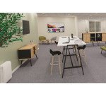 Bahut Milea L 143,5 x P 40 x H 75 cm pied métal noir 2 portes