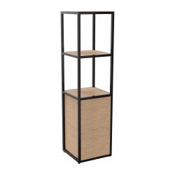 Bibliothèque Lumya L 40 x P 41,5 x H 162 cm porte battante - structure métal