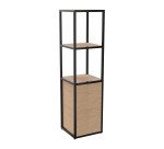 Bibliothèque Milea L 40 x P 41,5 x H 162 cm module départ structure métal noir 1 porte