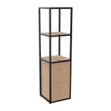 Bibliothèque Milea L 40 x P 41,5 x H 162 cm module départ structure métal noir 1 porte