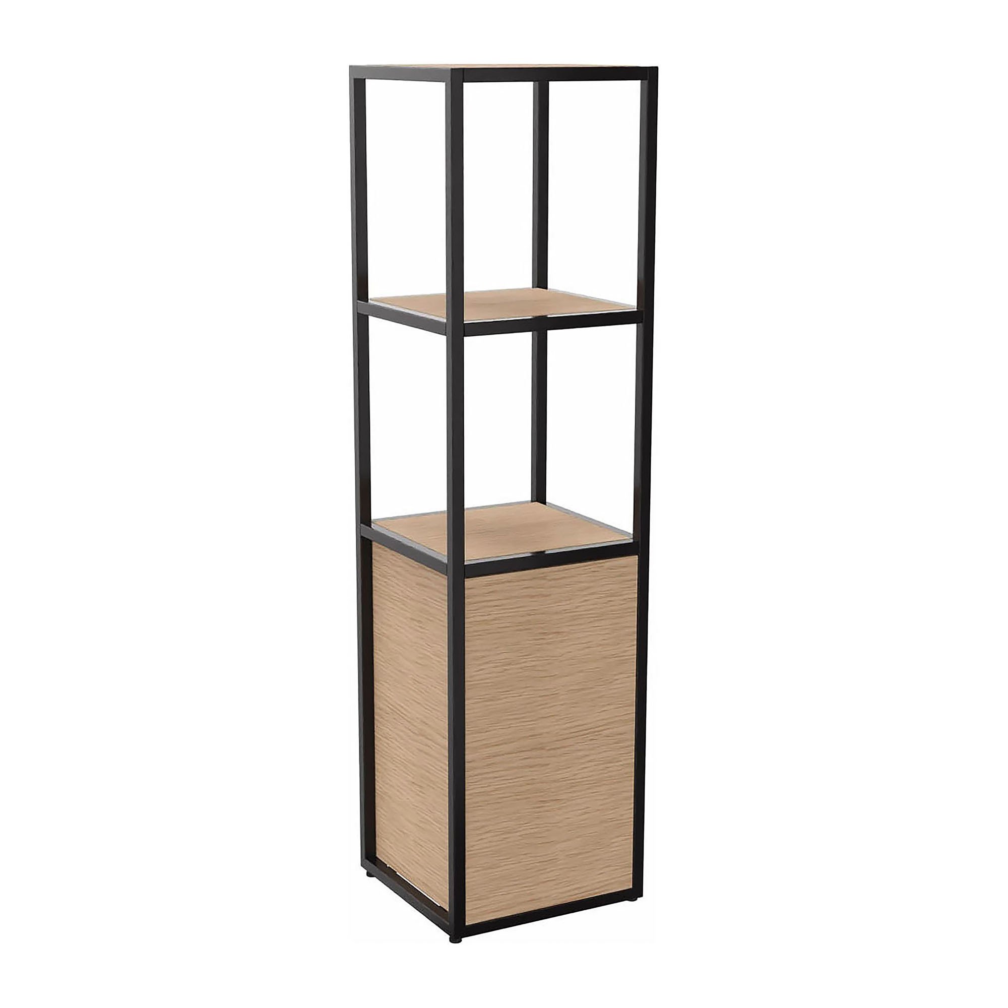 Bibliothèque Lumya L 40 x P 41,5 x H 162 cm porte battante - structure métal