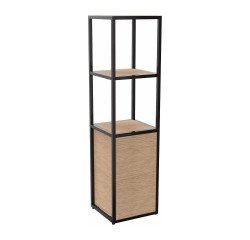 Library Lumya L 40 x D 41.5 x H 162 cm starting module black metal structure 1 door