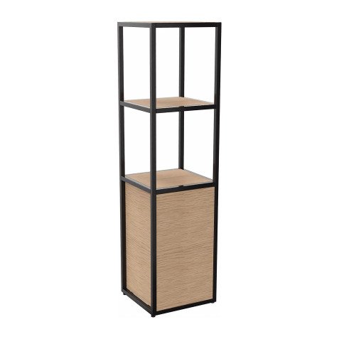 Bibliothèque Lumya L 40 x P 41,5 x H 162 cm porte battante - structure métal