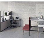 Bibliothèque Milea L 120 x P 41,5 x H 162 cm module départ structure métal noir 3 portes