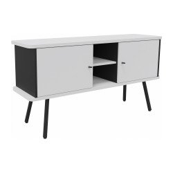 <div>Cupboard Lumya L 143.5 x D 40 x H 75 cm black metal feet 2 doors</div>