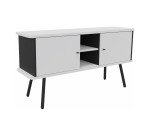 Bahut Lumya L 143,5 x P 40 x H 75 cm pied métal noir 2 portes