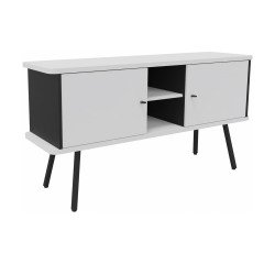 Cupboard Lumya L 143.5 x D 40 x H 75 cm black metal feet 2 doors