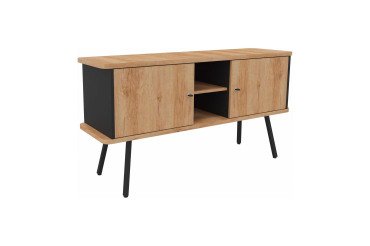 Bahut Lumya L 143,5 x P 40 x H 75 cm pieds métal 2 portes