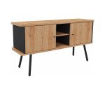 Bahut Lumya L 143,5 x P 40 x H 75 cm pieds métal 2 portes