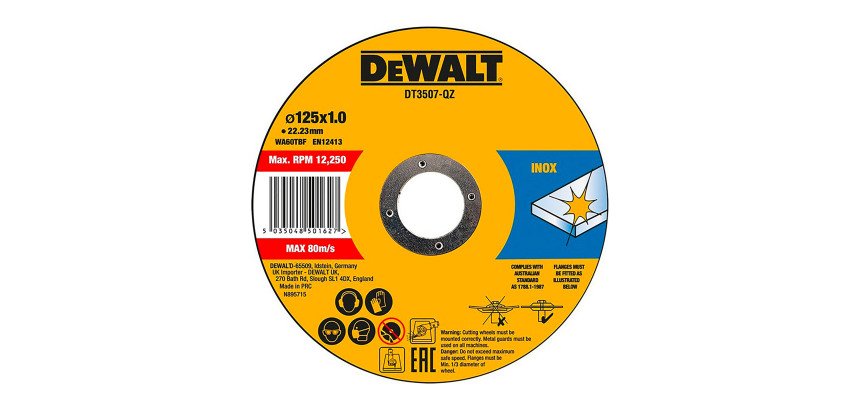 DeWALT DT20593-QZ Pack de 25 discos de 115mm x 1mm - retractilado