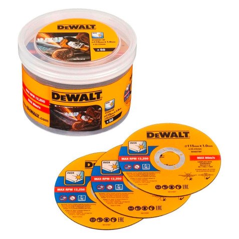 DeWALT DT20597-QZ Cubo de 50 discos de 115mm x 1mm