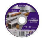 Disque à tronçonner fin pour métal/inox Norton Travaux Extremes 115 x 1,6 x 22,23 mm