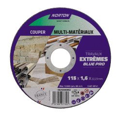 Disque à tronçonner Norton multi-matériaux Travaux Extremes 115 x 1,6 x 22,23 mm
