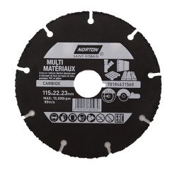Disque carbure Norton multi-matériaux  Ø 115 x 22,23 mm - Nombre de segment 9