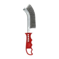 Brosse à main Norton manche en plastique rouge/acier 260 x 40 mm