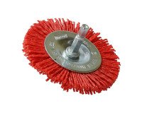 Brosse circulaire en nylon rouge Norton Ø 75 mm pour perceuse