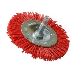 Brosse circulaire en nylon rouge Norton Ø 75 mm pour perceuse