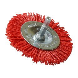 Brosse circulaire en nylon rouge Norton Ø 75 mm pour perceuse